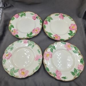 4 Franciscan Desert Rose Bread And Butter Plates -Mint Condition, 1953-1958